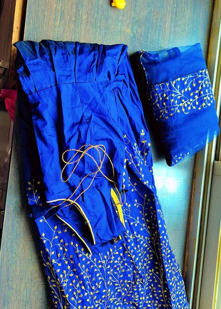 Royal Blue Embroidered Kurta Set