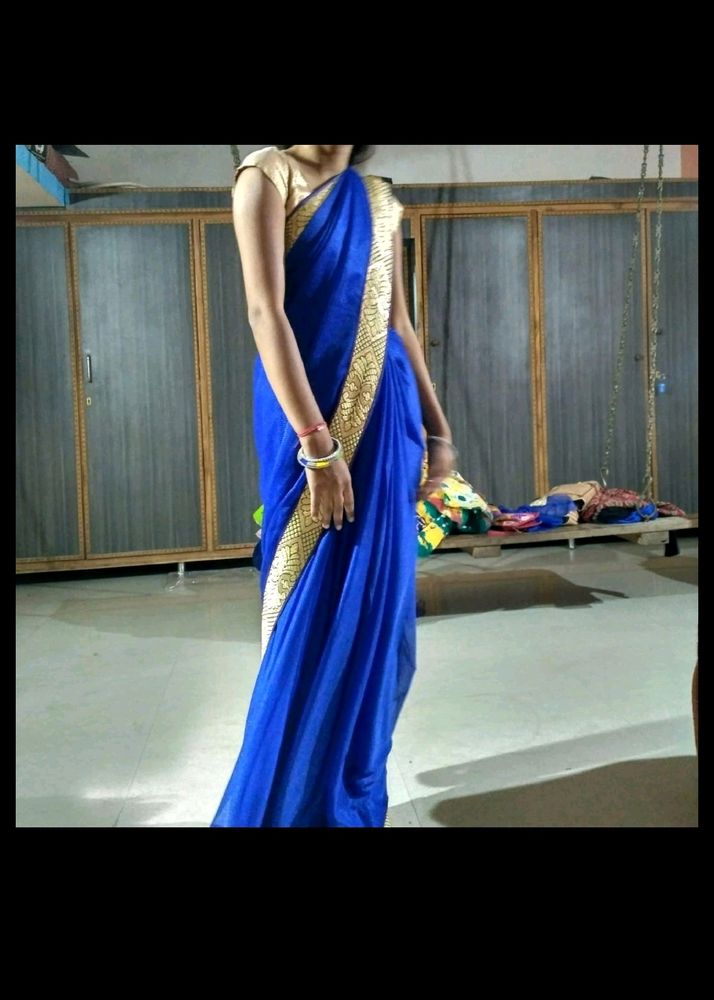 Royal Blue &amp; Gold Saree