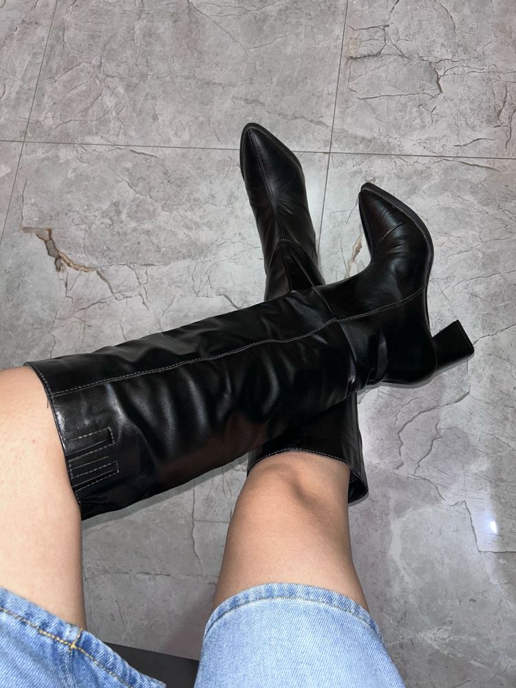 Chic block heel knee high boots