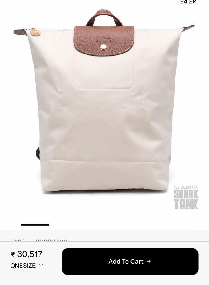 White Longchamp Backpack
