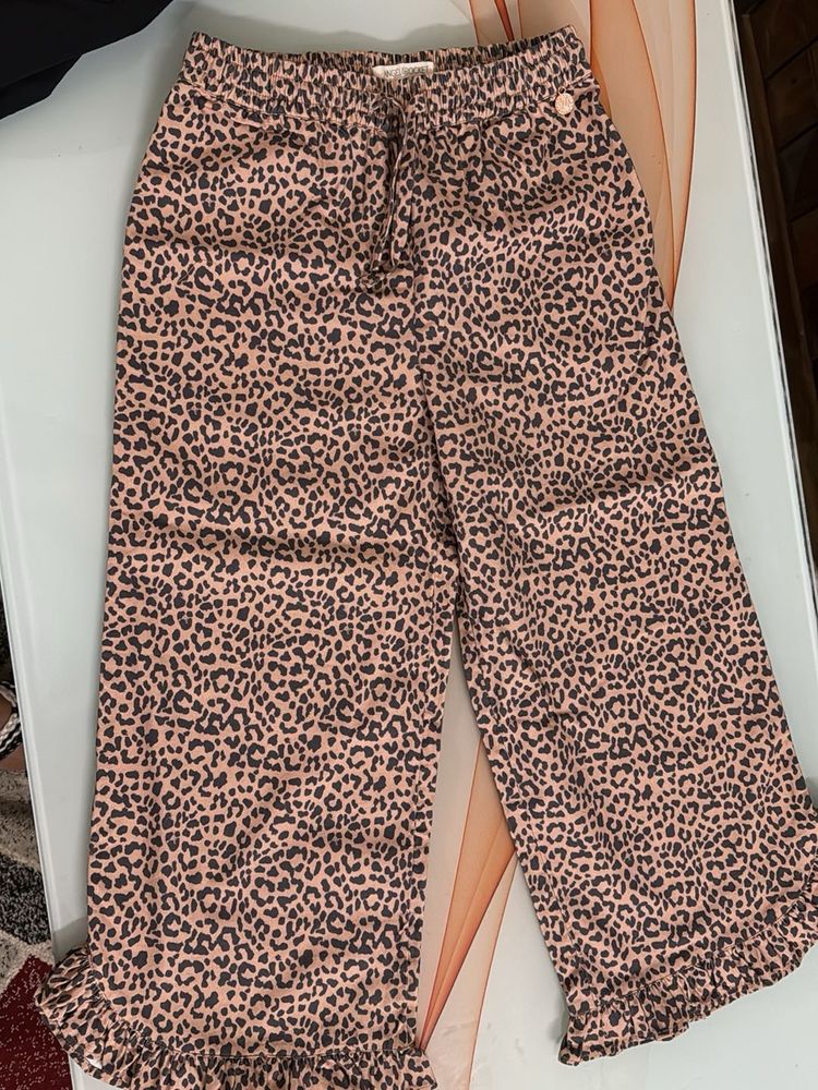 Leopard Print Wide Leg Pants