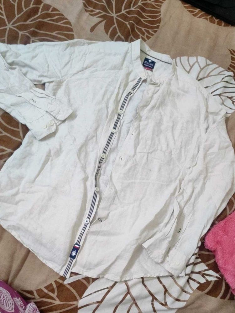 Men's Casual Band Collar Shirt
