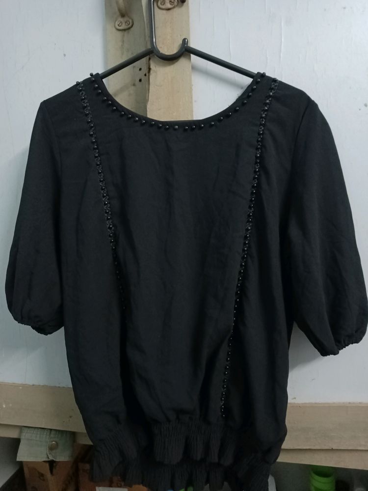 Black Fancy Top Half Sleeves