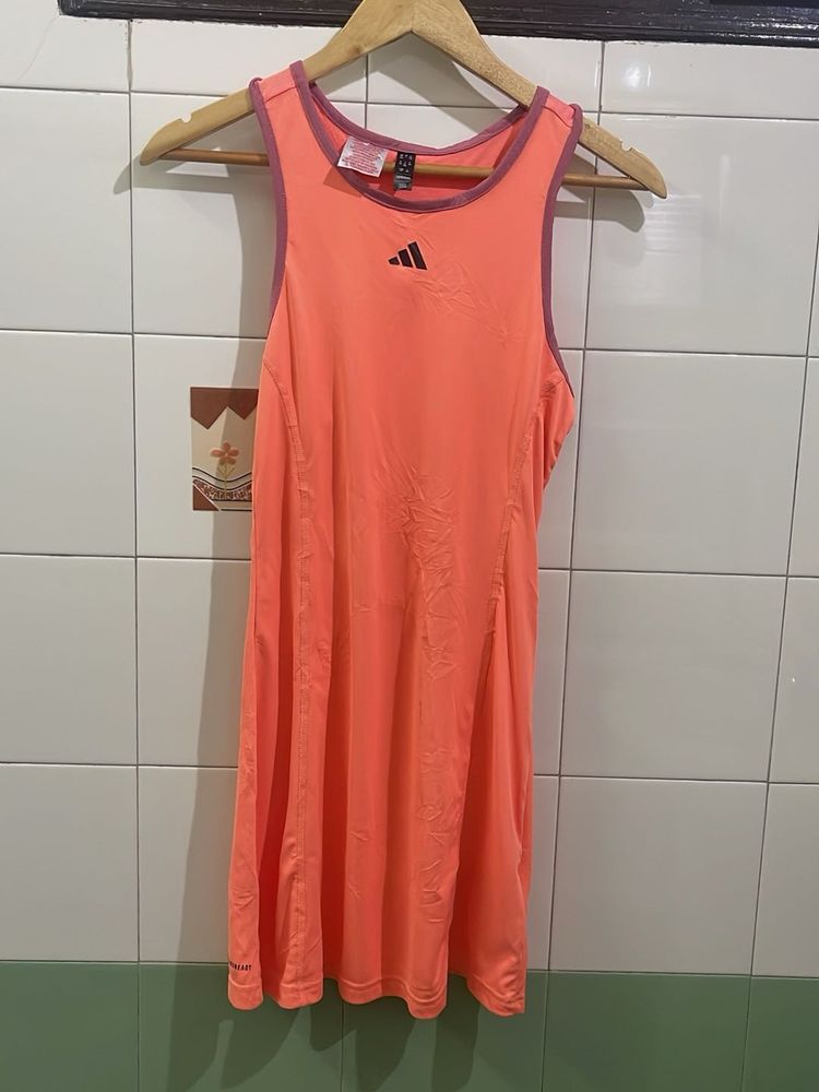Adidas Orange Sleeveless Athletic Dress