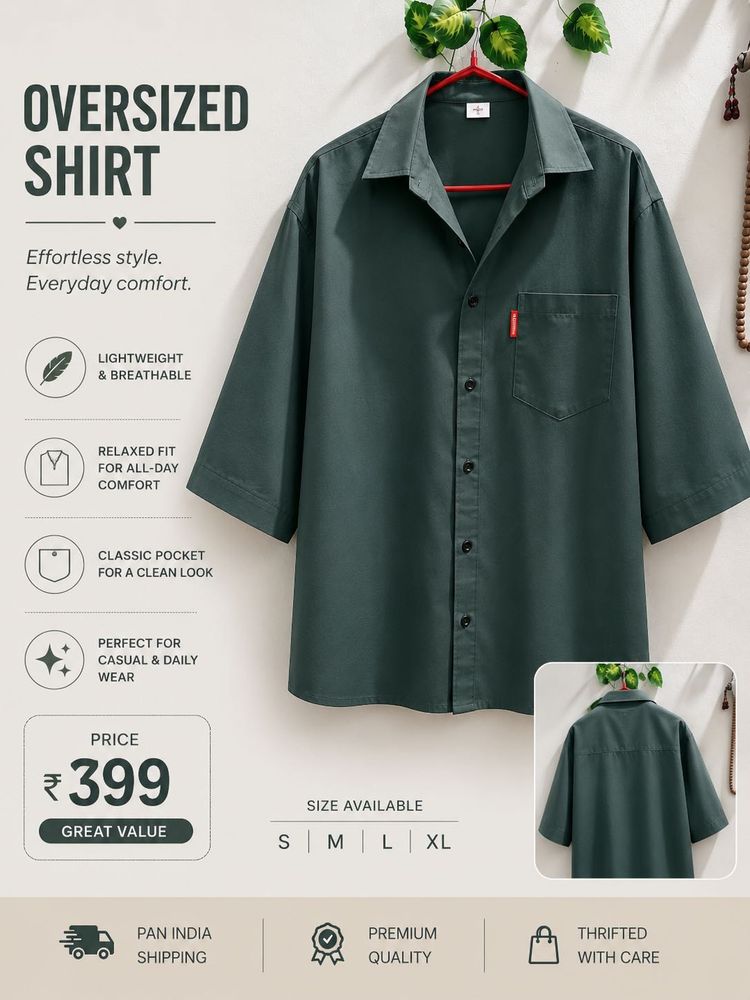 Oversized Green Shirt - Effortless Style