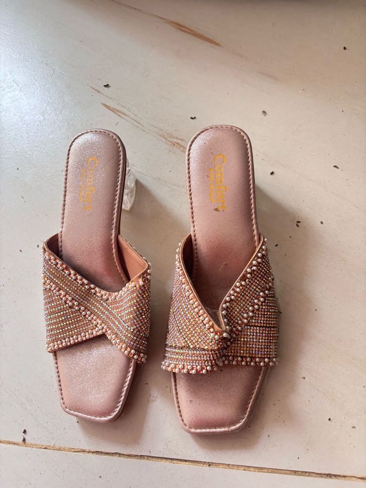 Sparkling Embellished Heeled Sandals