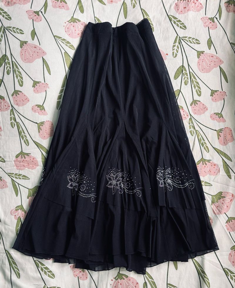 Y2K rhinestone Elegant Black Embellished Gown