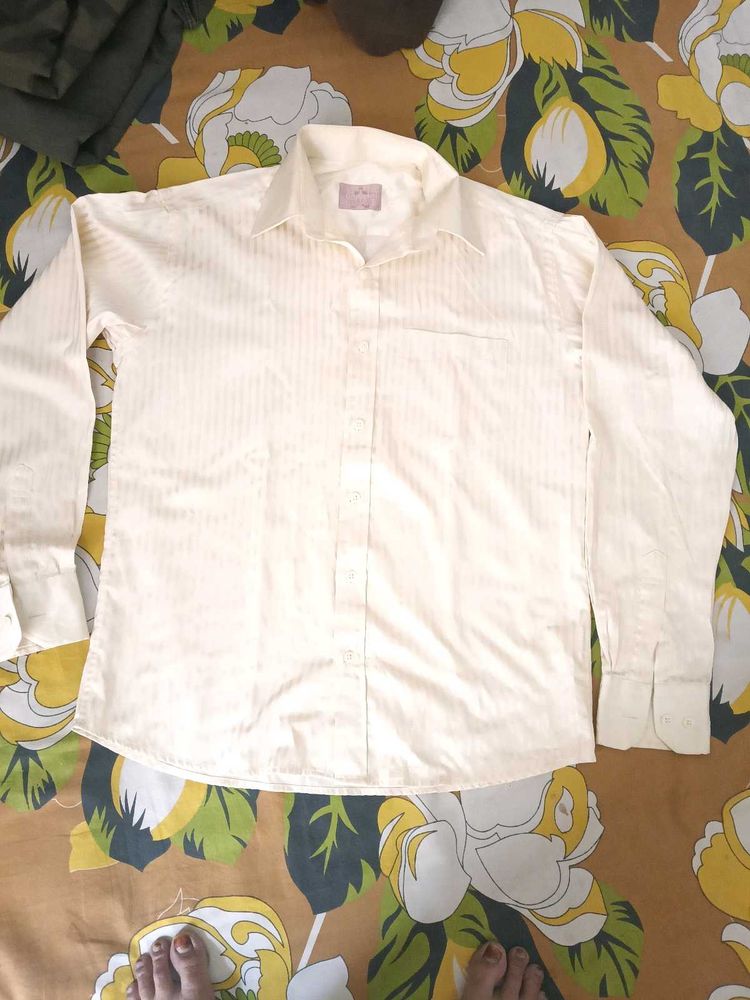 Men's Striped Cream Shirt
