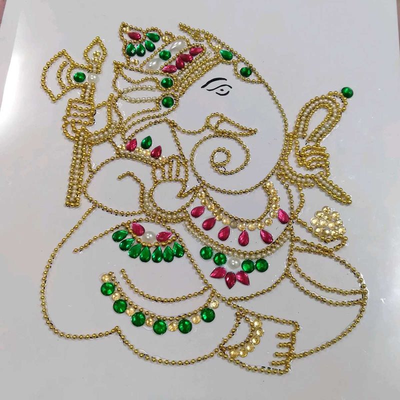 Ganesh Rhinestone Art