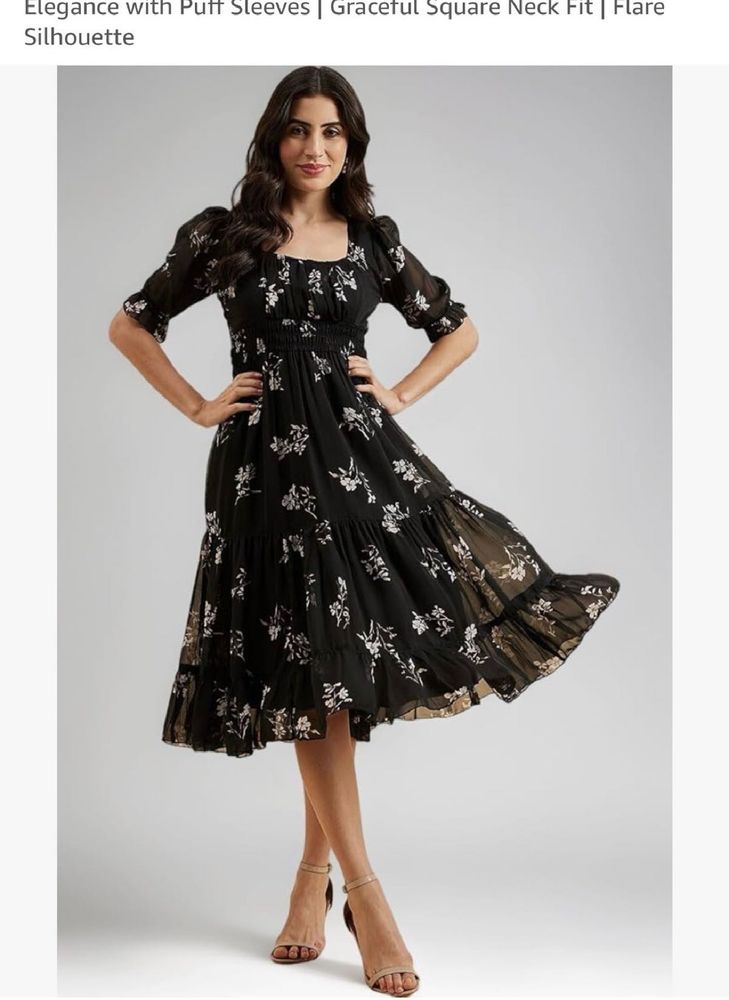 Black midi dress