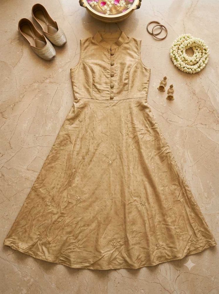 Elegant Beige Ethnic Gown