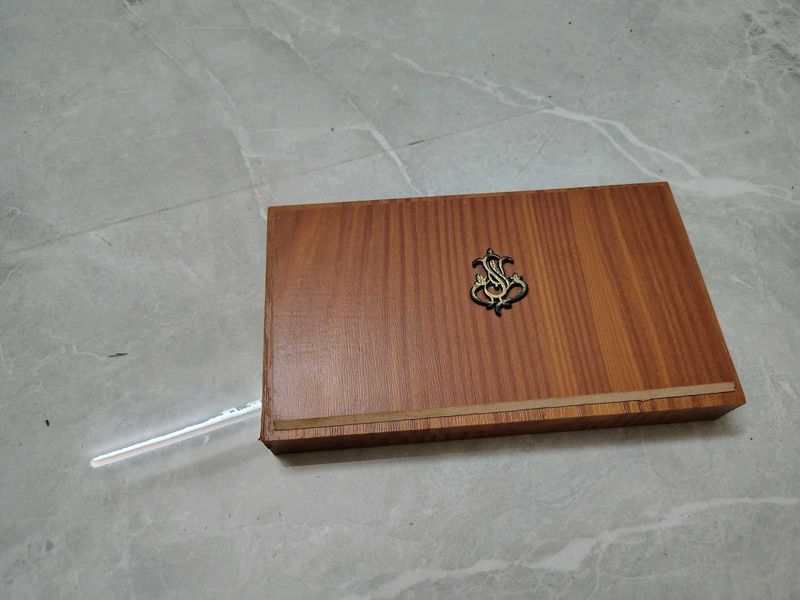 Vintage Wooden Jewelry Box with Accessories