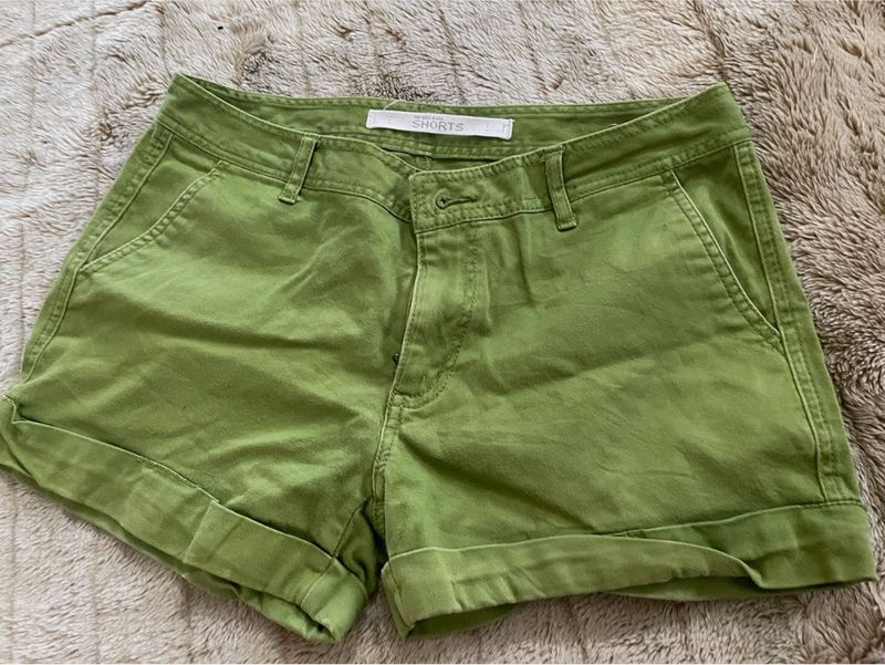 Women's Green Casual Shorts