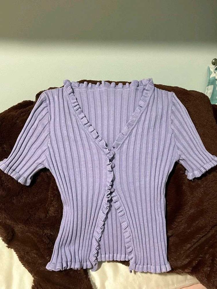 Pinteresty cute Ruffle Knit Cardigan Top