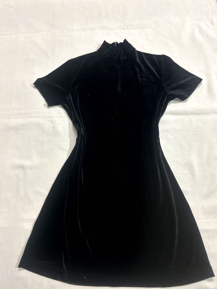 Black Velvet Mini Dress