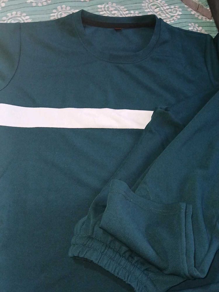 Teal &amp; White Stripe Tracksuit