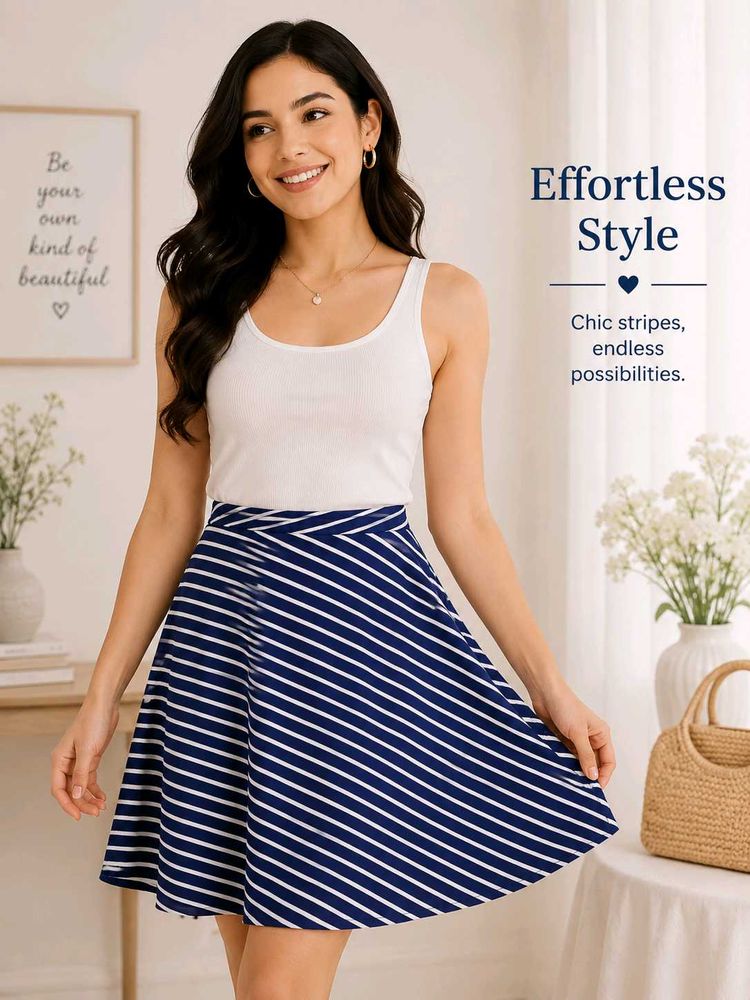 💙Striped Blue skirt