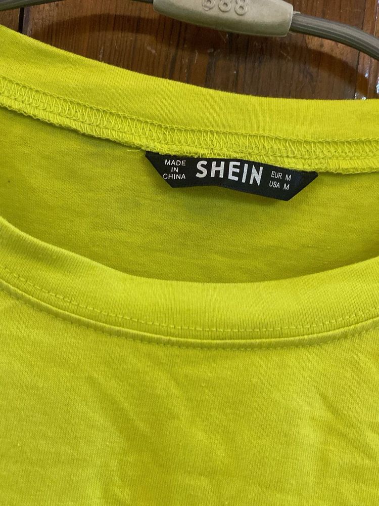 Shein Neon Green Crop Tee