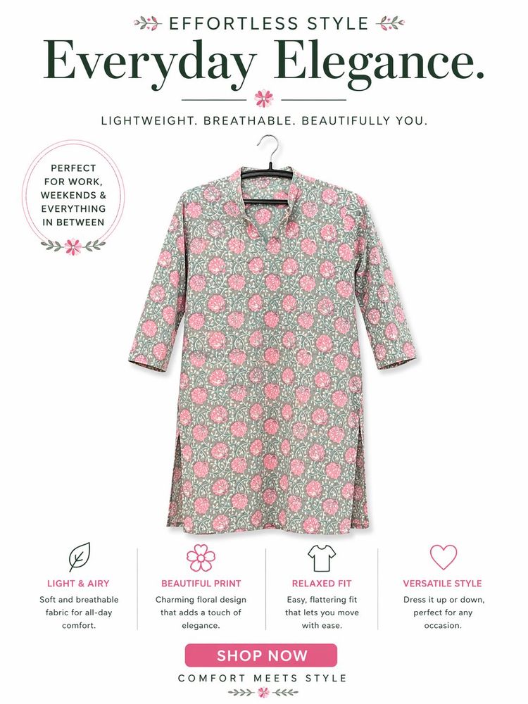 Floral Print Kurta