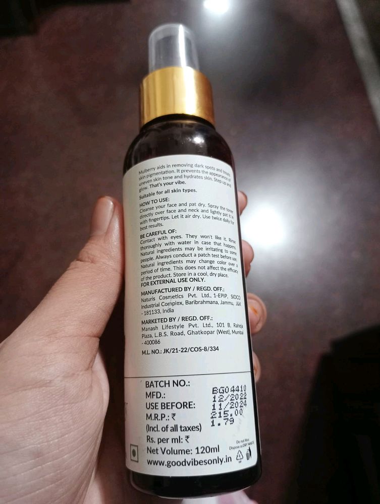 Good Vibe Mulberry Toner For Face