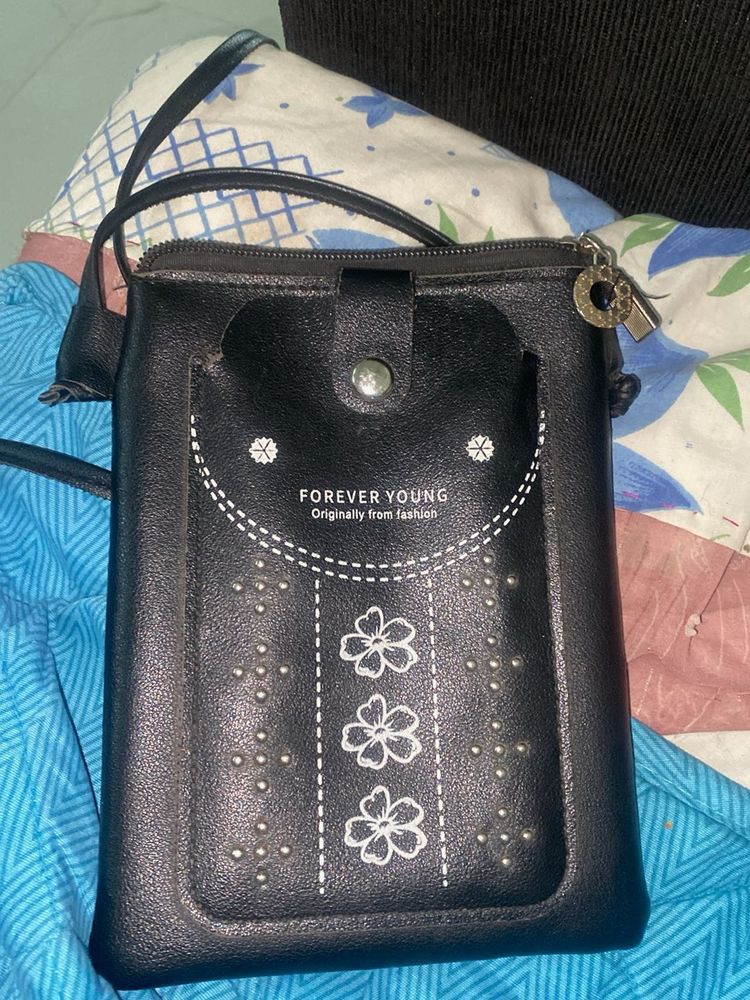 Forever Young Black Phone Bag