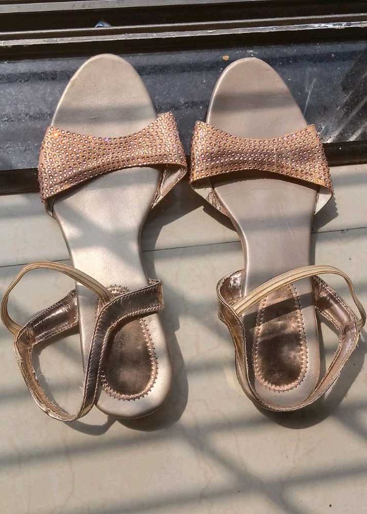 Sparkling Rose Gold Sandals