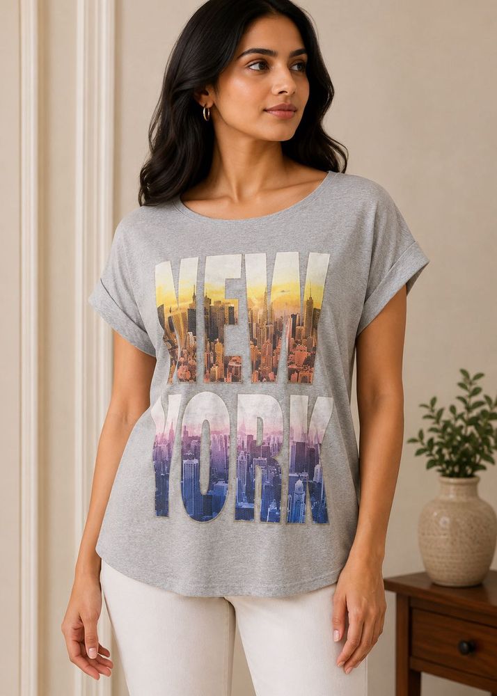 Grey New York Graphic T-Shirt
