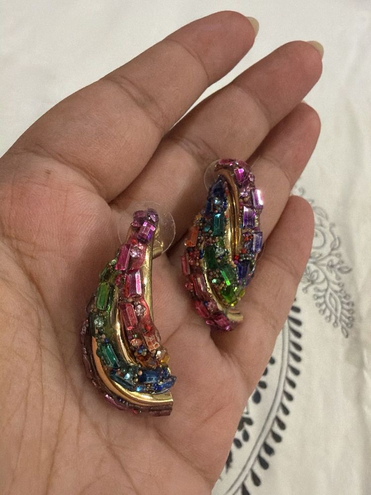 Vibrant Rainbow Gemstone Earrings