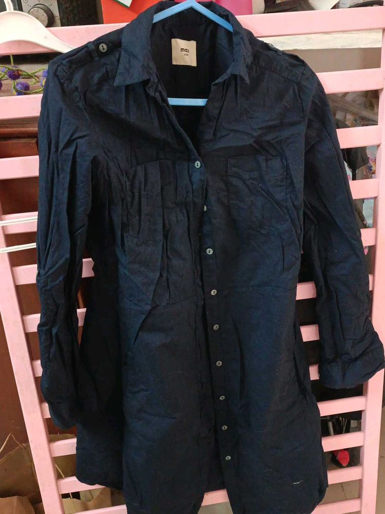 Classic Navy Button-Up dress