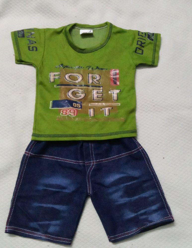 Baby Dress,Jeans Shorts With Beniyan. 370rs