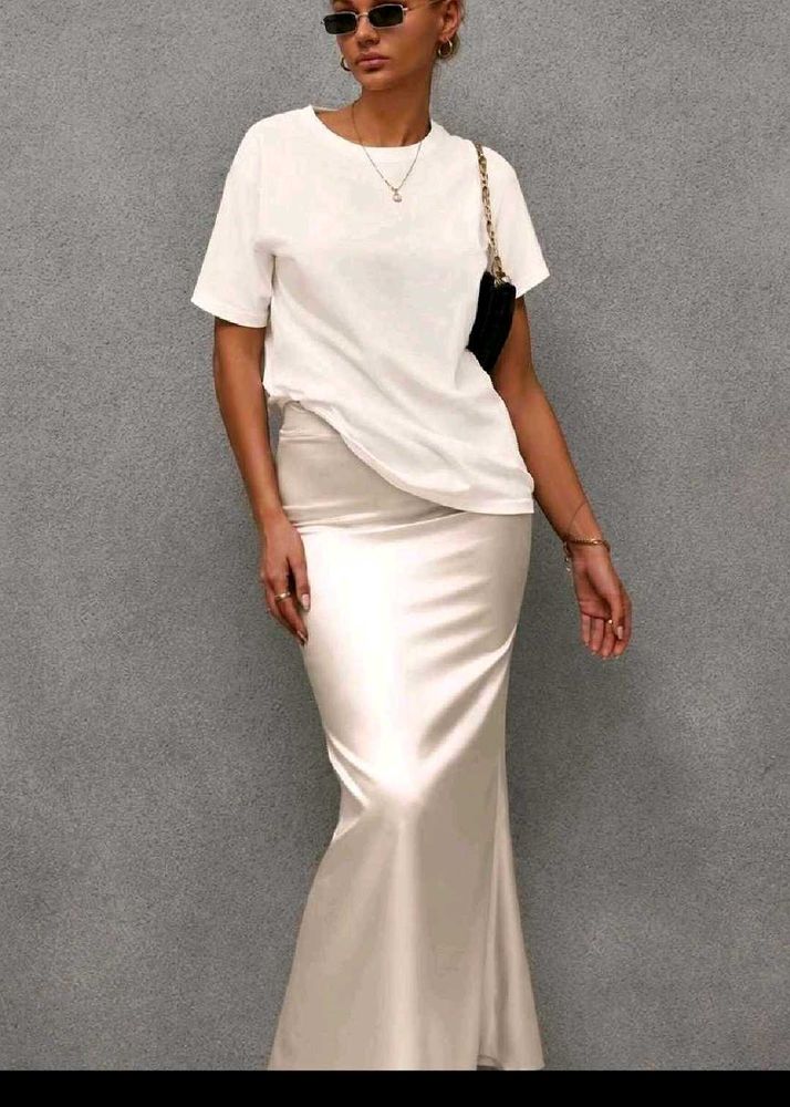 Elegant Satin Maxi Skirt