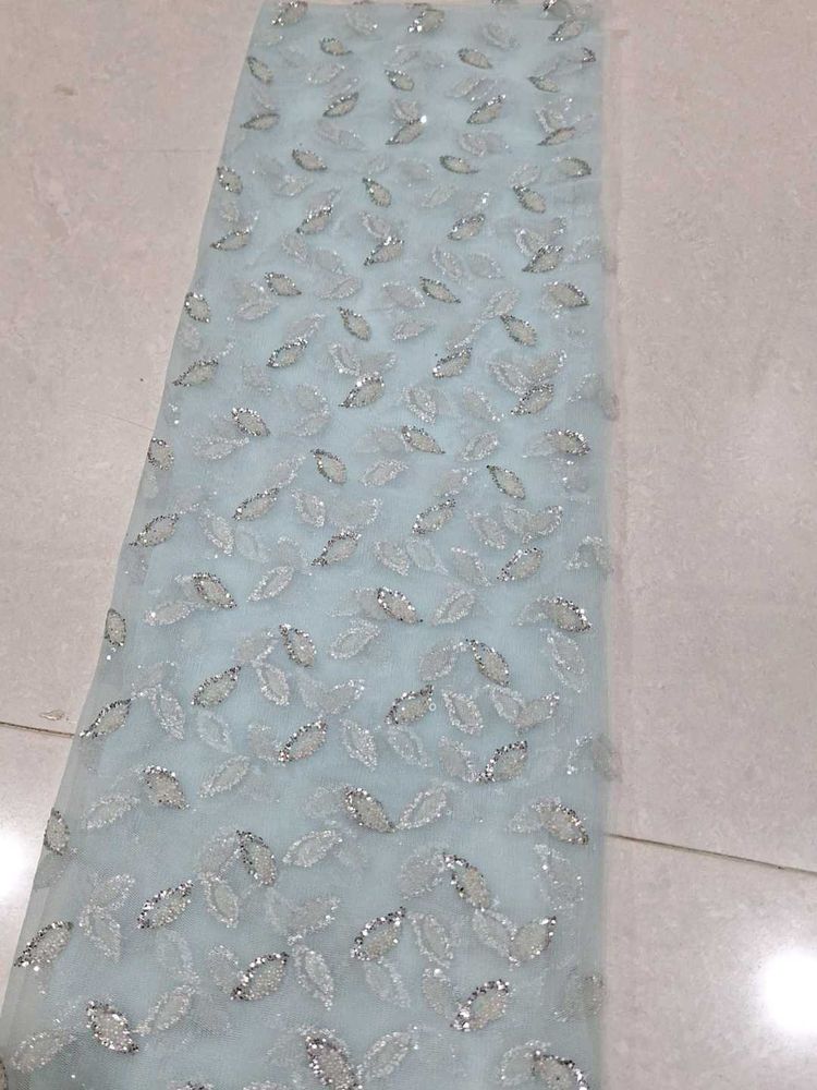 Embellished silver sparkle and pearl Fabric