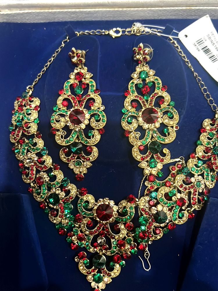 Elegant Red &amp; Green Jewelry Set