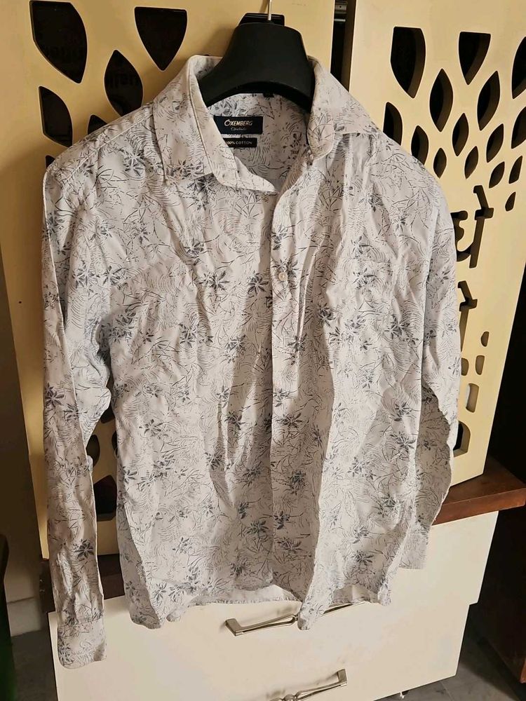 Men's Floral Print Long Sleeve Shirt