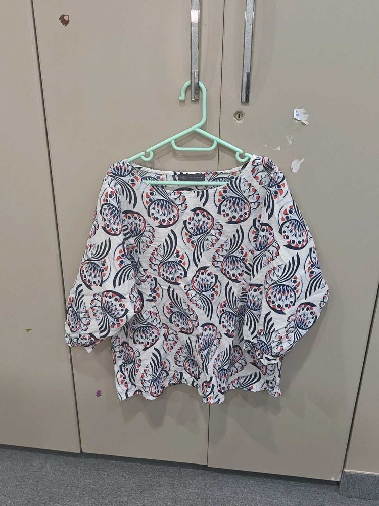 Patterned White Top