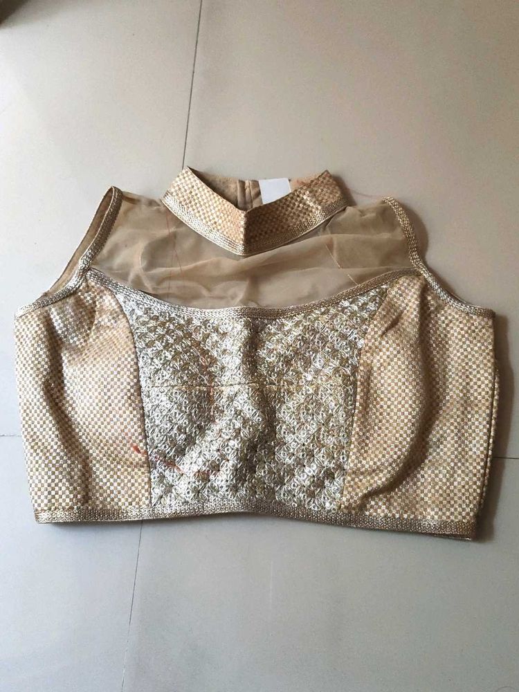 Gold High Neck Blouse