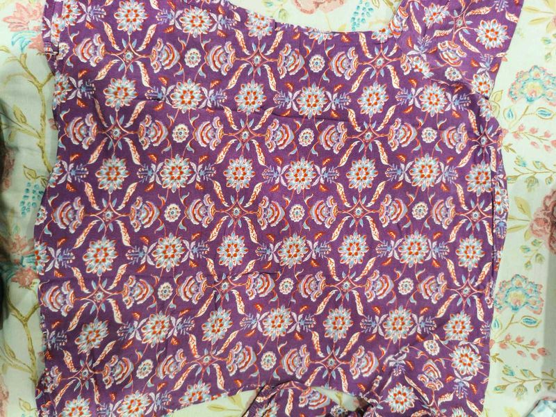 Purple shirt kurti for women