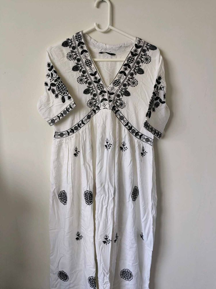 Embroidered White one piece