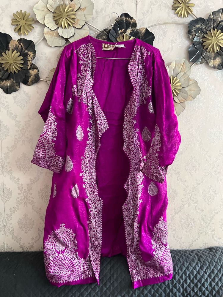 Vibrant Magenta Embroidered shrug