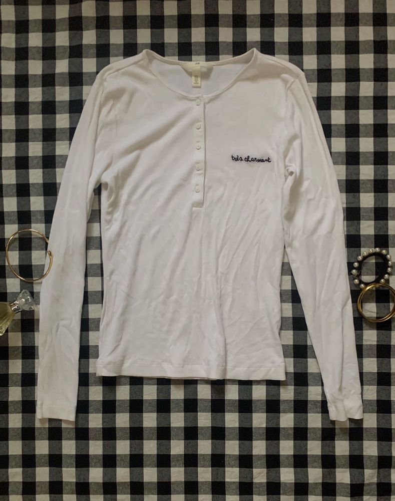 Classic White Long Sleeve Top