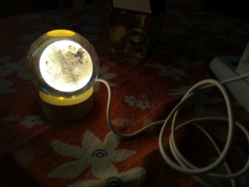 3d moon crystal lamp