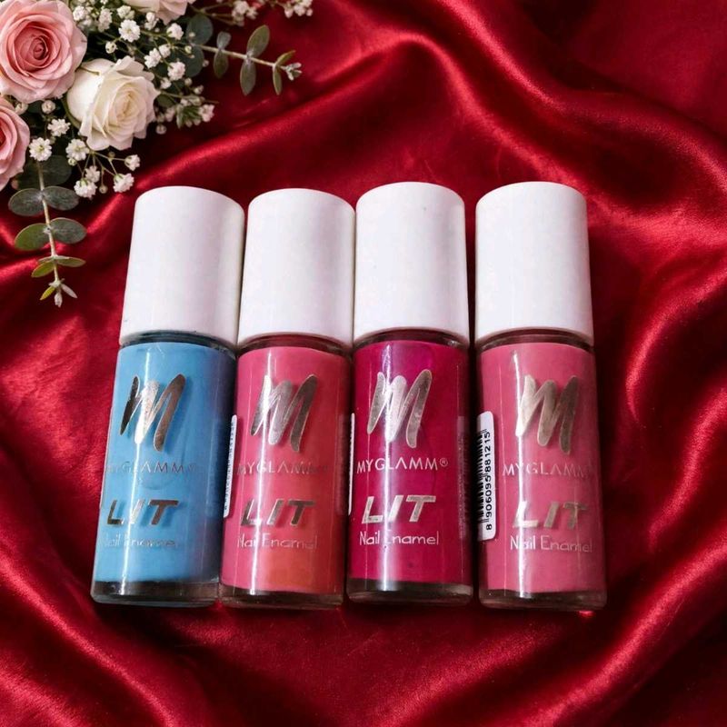 MyGlamm LIT Nail Enamel Set 4