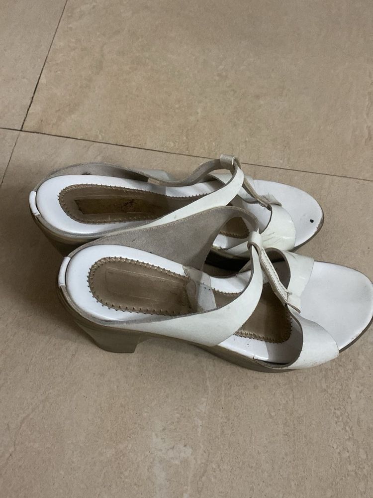 White Wedge Sandals