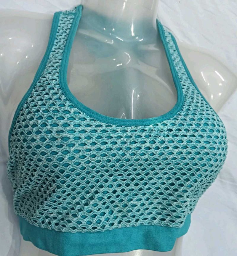 😍 Teal Mesh Sports Bra