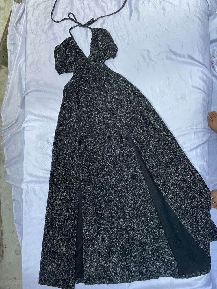 Sparkly Halter Neck Maxi Dress