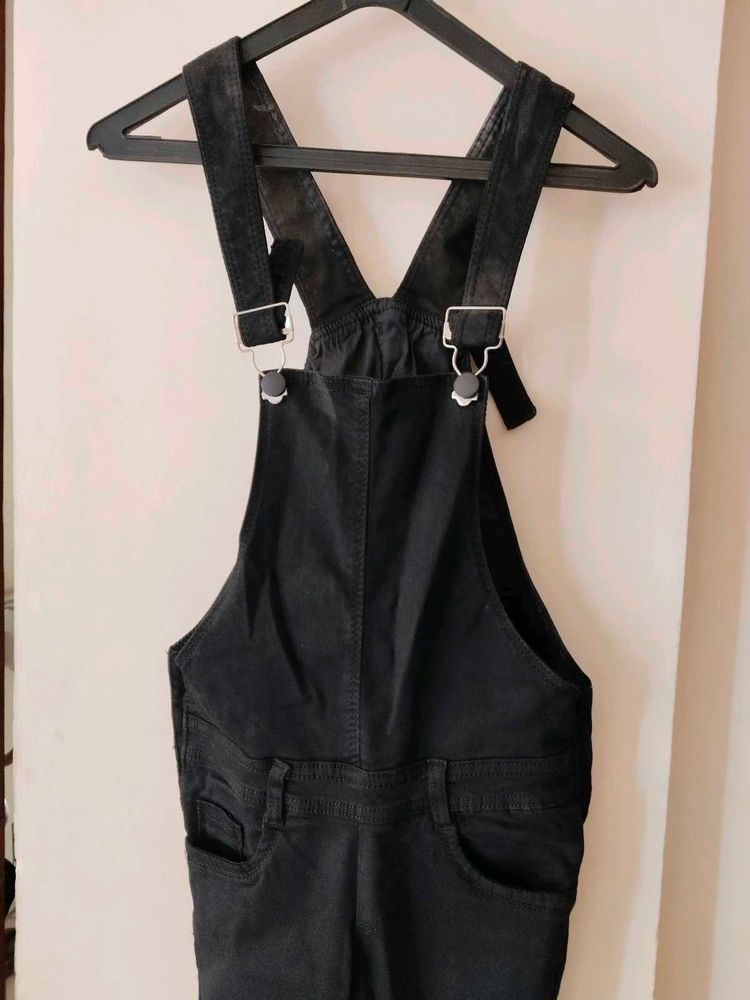 Black Denim Overalls