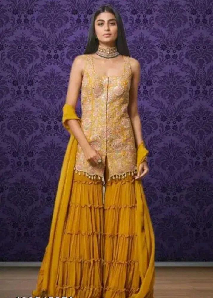 Gorgeous Mustard Sharara Suit 🧡