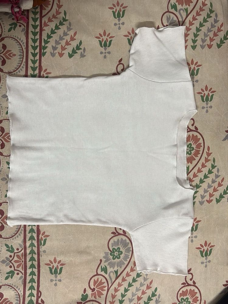 Classic White Ribbed T-Shirt