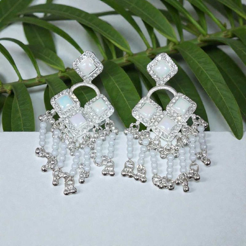 Elegant Silver-Tone Dangle Earrings