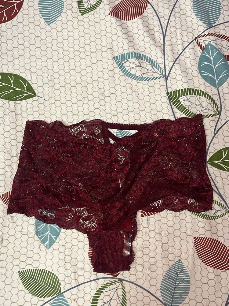 SHEIN Burgundy Lace Briefs
